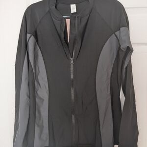 Charmo Black and Gray Zip-Up Jacket NWT